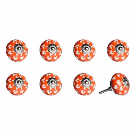 DECORACION KI1211 Knob It - Orange White & Silver, 8PK DE3098125